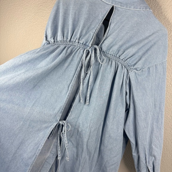 LIFE Love Is For Eternity Denim Tunic Top with Back Cutout Detail - Picture 5 of 9
